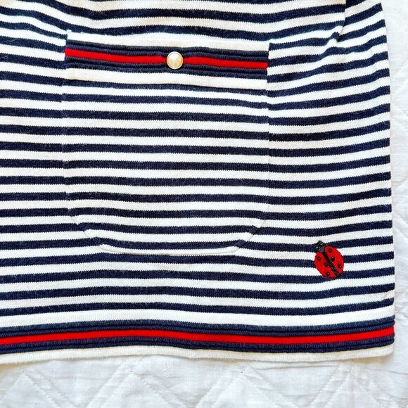 Talbots Oprah Magazine Collection Navy White and Red Stripe Cardigan Size Large - Picture 4 of 9